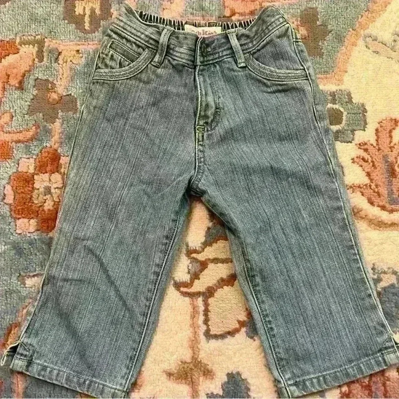 Vintage retro y2k wide leg blue jeans with stitching detail size 4T no flaws - Picture 1 of 3